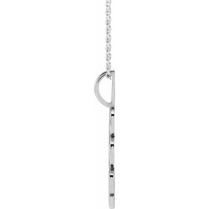14K Gold, 27.57x7.97 mm Vertical Necklace - Elegant Commemoration