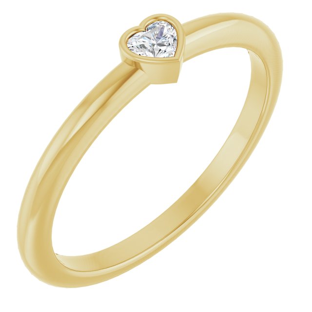 1/10 CTW Natural Diamond Heart Stackable Ring in 14K Gold & Platinum