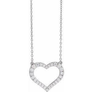 3/8 CTW Lab-Grown Radiant Diamond Heart Necklace in 14K Gold