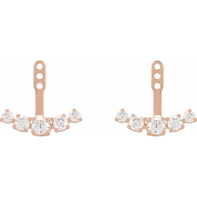 14K Gold 3.65 mm Round 1 CTW Lab-Grown Diamond Earring Jackets