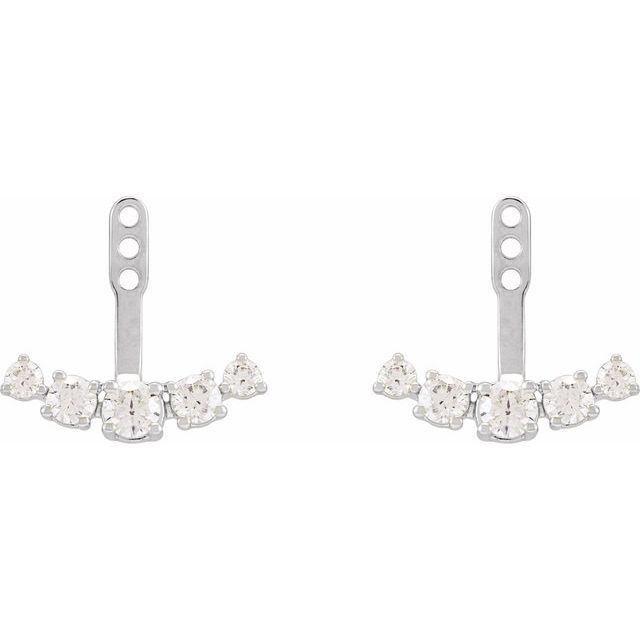 14K Gold 3.65 mm Round 1 CTW Lab-Grown Diamond Earring Jackets