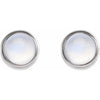 14K White Gold Natural Turquoise Bezel-Set Earrings