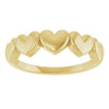 14K Yellow Gold Connected Heart Ring – Elegant Love Symbol