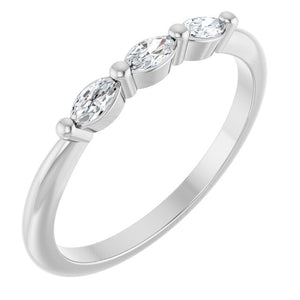 1/5 CTW Lab-Grown Diamond Marquise Anniversary Band in 14K Gold & Platinum