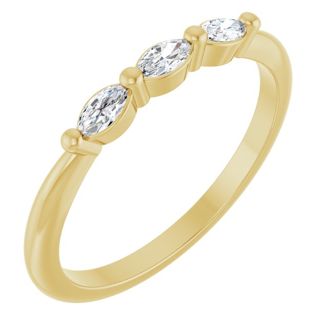 1/5 CTW Lab-Grown Diamond Marquise Anniversary Band in 14K Gold & Platinum