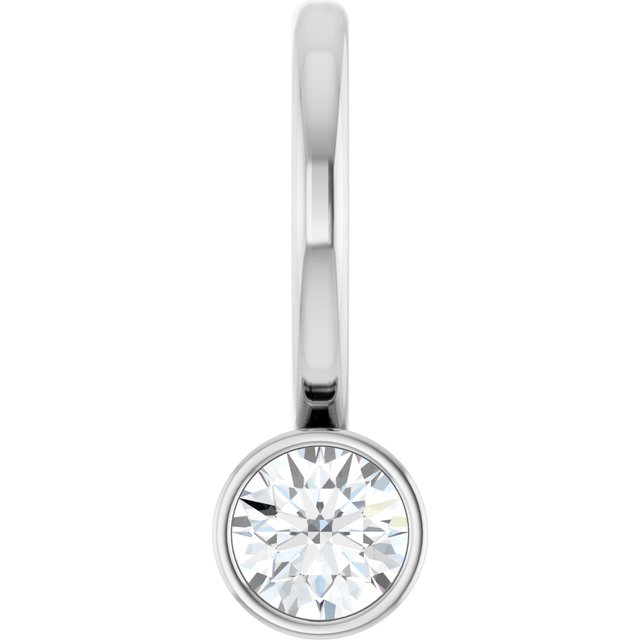 Platinum 1/10 CT Natural Diamond Bezel-Set Pendant