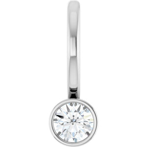 Platinum 1/10 CT Natural Diamond Bezel-Set Pendant