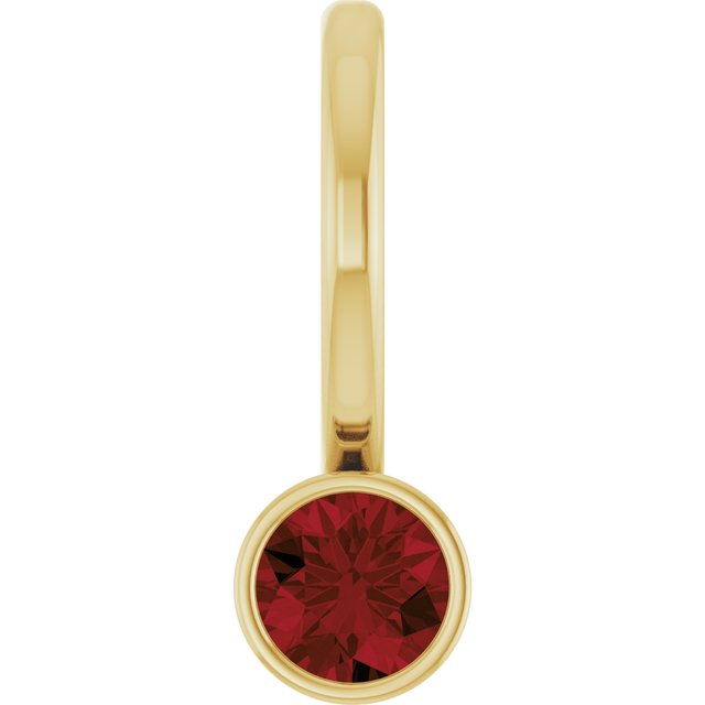 Natural Mozambique Garnet Charm Pendant in 14K Gold, Silver & Platinum