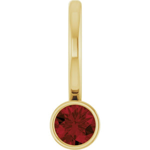 Natural Mozambique Garnet Charm Pendant in 14K Gold, Silver & Platinum