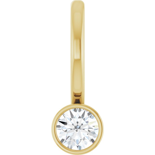 1/10 CTW Natural Diamond Round Charm Pendant in 14K Gold, Silver & Platinum