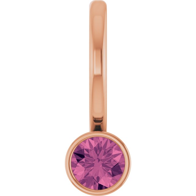 Natural Mozambique Garnet Charm Pendant in 14K Gold, Silver & Platinum