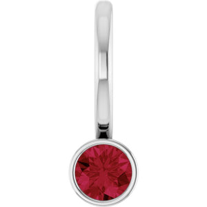 Natural Mozambique Garnet Charm Pendant in 14K Gold, Silver & Platinum