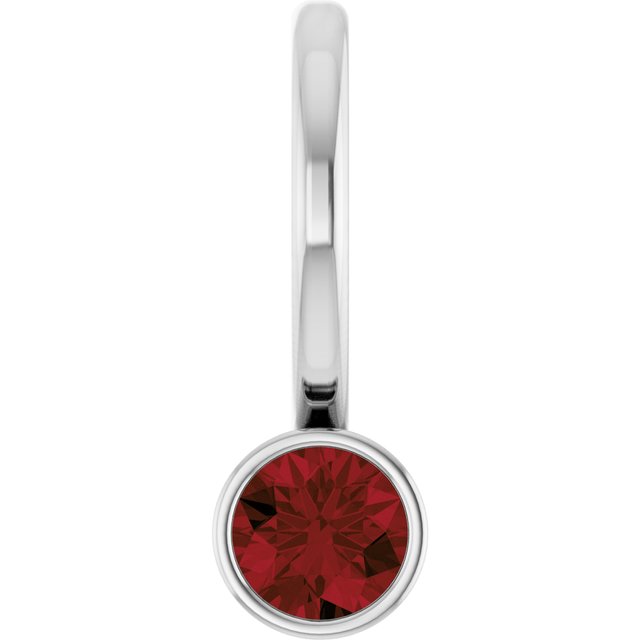Natural Mozambique Garnet Charm Pendant in 14K Gold, Silver & Platinum