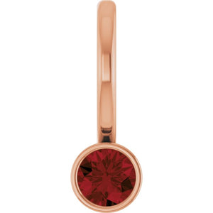 Natural Mozambique Garnet Charm Pendant in 14K Gold, Silver & Platinum