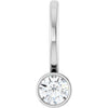 Platinum 1/10 CT Natural Diamond Bezel-Set Pendant