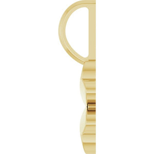 14K Gold Four Leaf Clover Charm Pendant