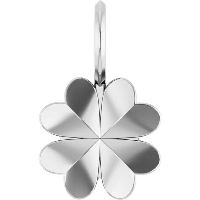 14K Gold Four Leaf Clover Charm Pendant