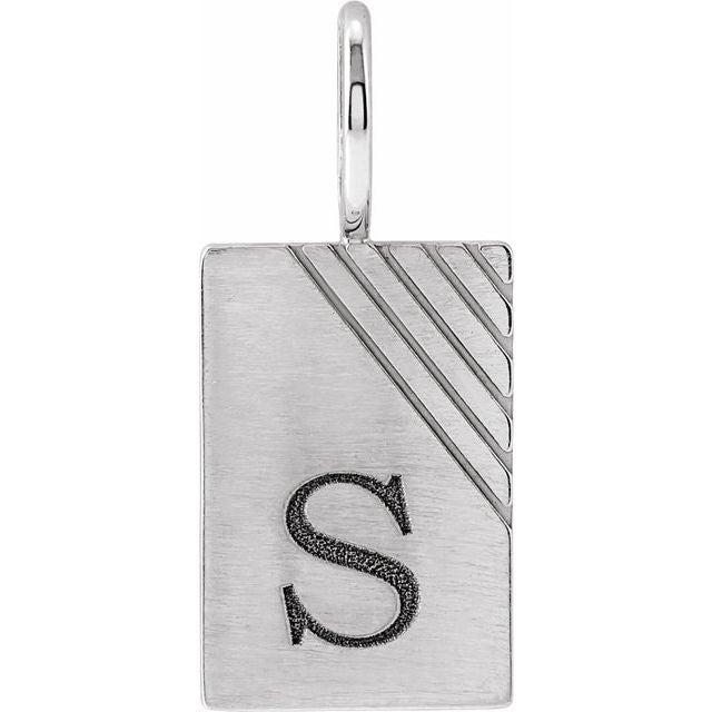 14K Gold Engravable Rustic Dog Tag Charm/Pendant