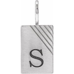 14K Gold Engravable Rustic Dog Tag Charm/Pendant