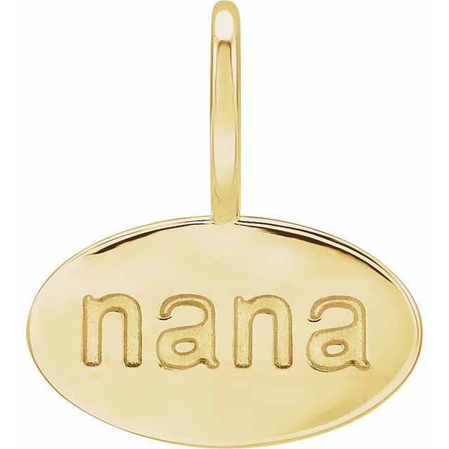 14K Gold Nana Charm Pendant