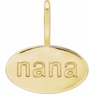 14K Gold Nana Charm Pendant