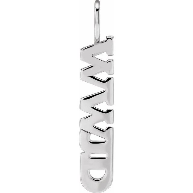 14K Gold Wwjd Charm Pendant