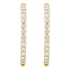 14K White 1/4 CTW Natural Diamond Inside-Outside 14.5 mm Hinged Hoop Earrings