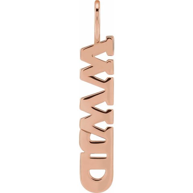 14K Gold Wwjd Charm Pendant