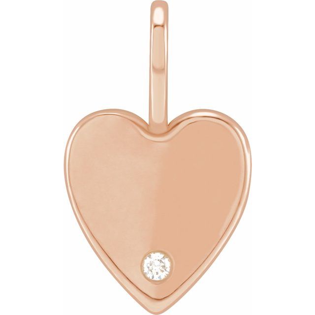 Natural Diamond Heart Charm Pendant | 14K Gold, Silver & Platinum | 0.02 CTW | Round | Polished