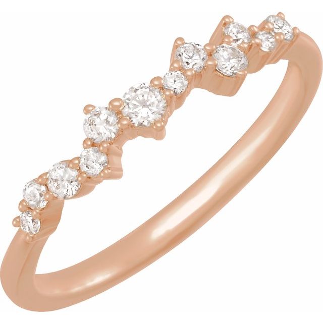 14K Gold Lab-Grown Diamond Scattered Stackable Ring