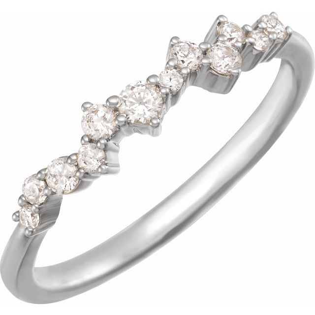 14K Gold Lab-Grown Diamond Scattered Stackable Ring