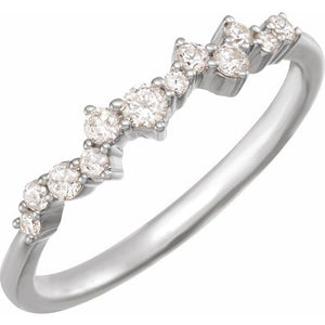 14K Gold Lab-Grown Diamond Scattered Stackable Ring