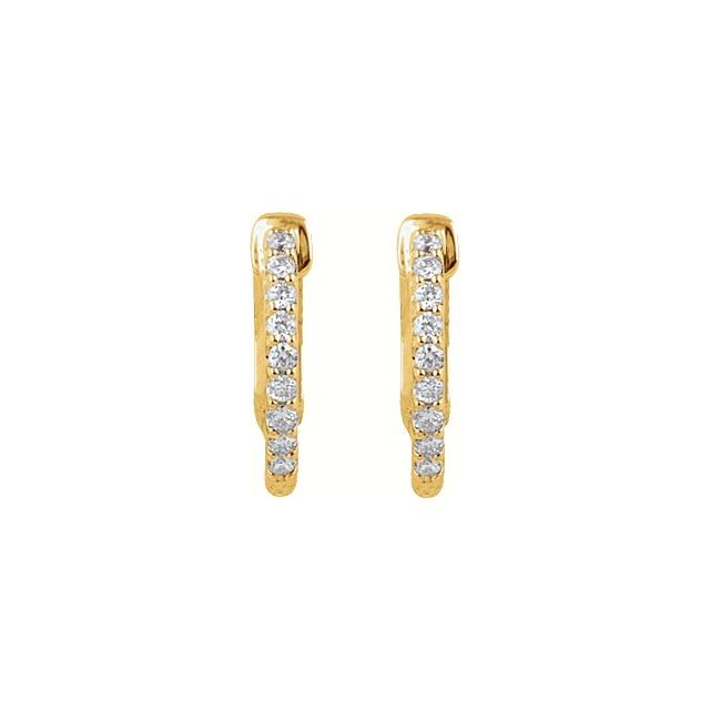 14K White Gold 6 1/4 CTW Diamond Inside-Outside Hinged Hoop Earrings