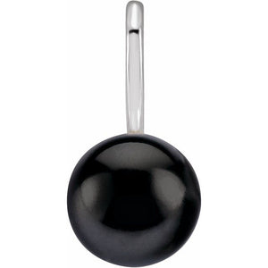 14K Gold Black Akoya Cultured Pearl Charm Pendant