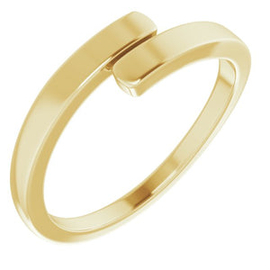 14K Gold Engravable Bypass Ring