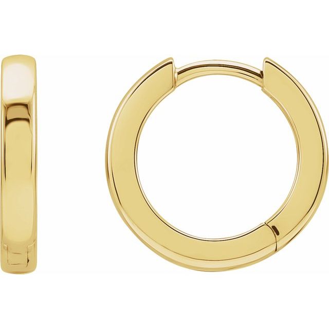 14K Gold, 18K Gold & Platinum Hinged Hoop Earrings - Options Available