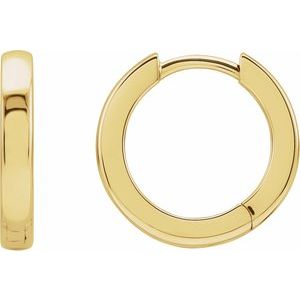 14K Yellow Hinged 16 mm Hoop Earrings