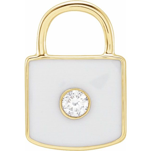 14K Gold Lock Charm Pendant - Options Available