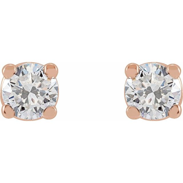 14K Yellow 3.4mm :: 1/3 CTW Lab-Grown Diamond Stud Earrings