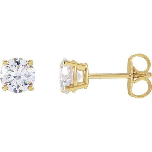 14K Yellow 3.4mm :: 1/3 CTW Lab-Grown Diamond Stud Earrings