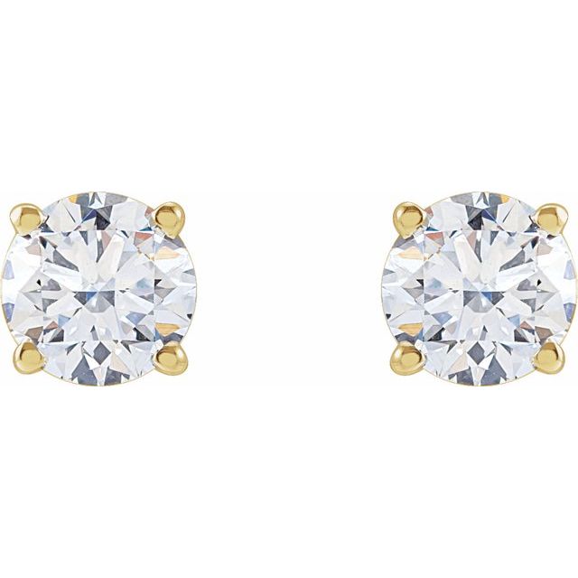 14K Yellow 3.4mm :: 1/3 CTW Lab-Grown Diamond Stud Earrings