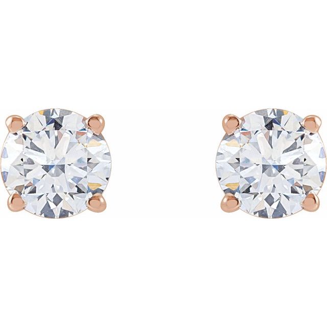 14K Yellow 3.4mm :: 1/3 CTW Lab-Grown Diamond Stud Earrings