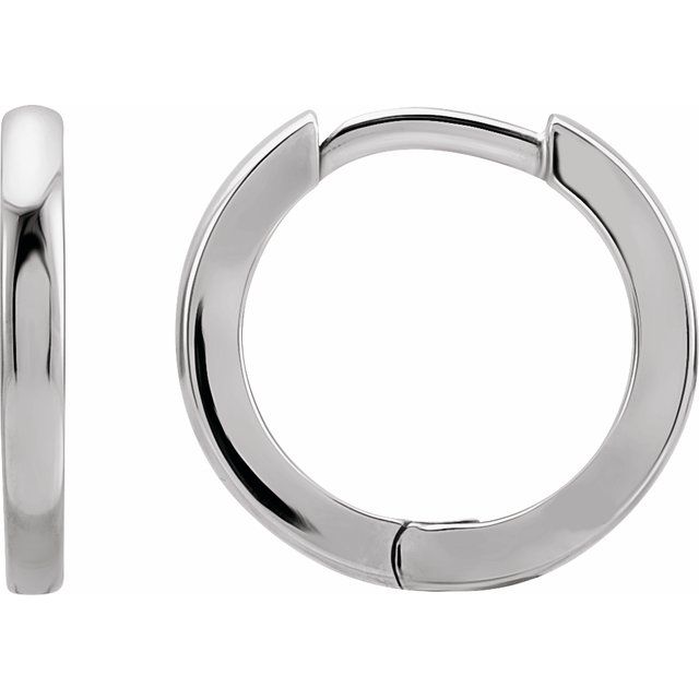Hinged Hoop Earrings in 14K Gold, Platinum & Silver