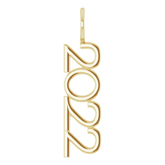 14K Yellow Gold 2021 Vertical Charm/Pendant - Timeless Elegance