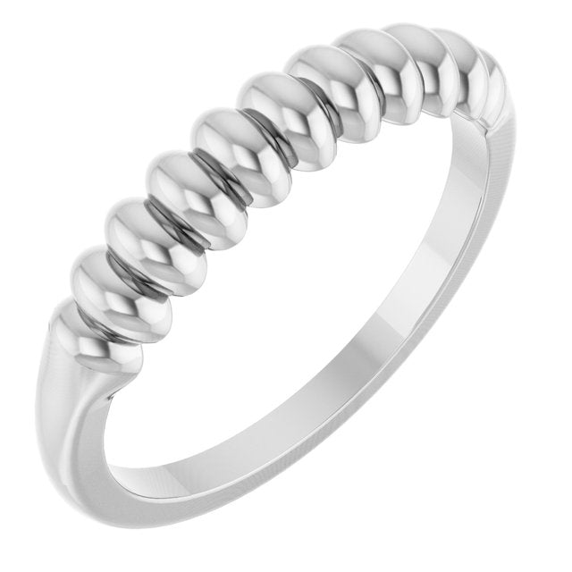 Puffed Metal Ring Crafted in 14K Gold, Sterling Silver & Platinum