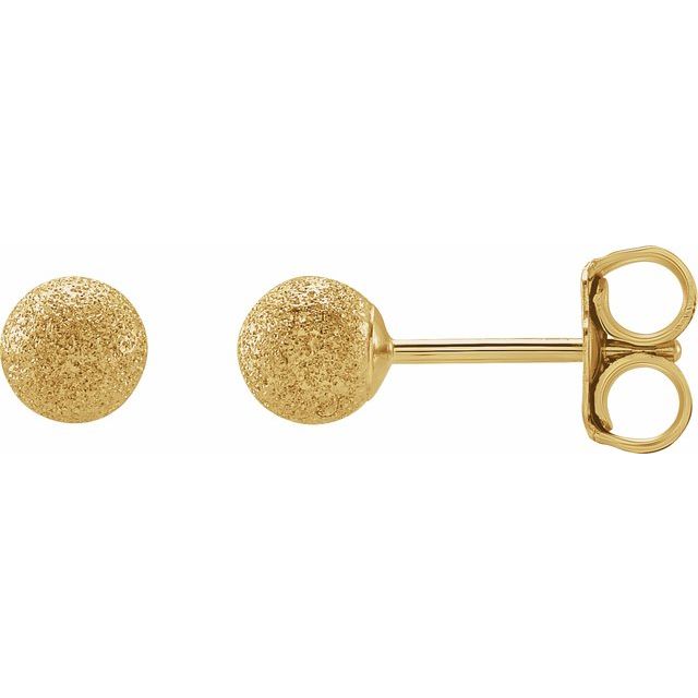 14K Yellow Gold 6 mm Stardust Ball Earrings