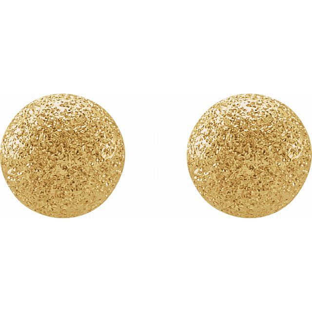 14K Yellow 6 mm Stardust Ball Earrings