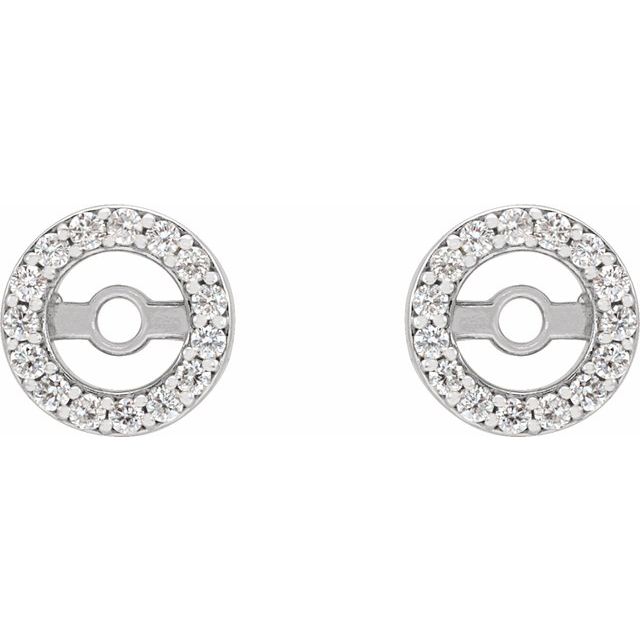 14K White .08 CTW Natural Diamond Earring Jackets with 3.6 mm ID