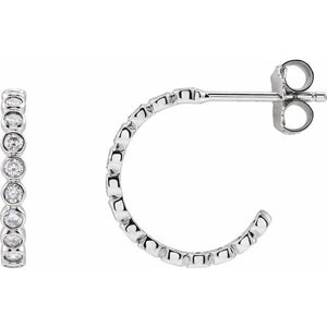 14K Gold Natural Diamond Hoop Earrings - Options Available