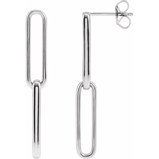 14K Gold Paperclip-Style Earrings
